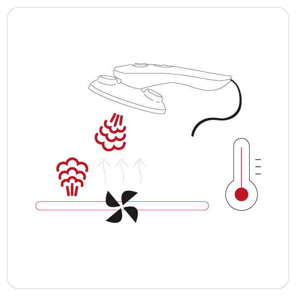 Mimo iron with dual function, paired with the professional vacuum and blowing ironing board